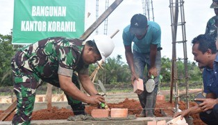 Danrem 042/Gapu Lakukan Peletakan Batu Pertama Pembangunan Koramil Geragai